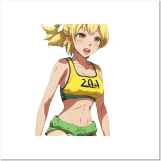 Blonde Girl Running Posters and Art